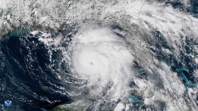 Hurricane Michael on Oct. 9, 2018 as seen from space.