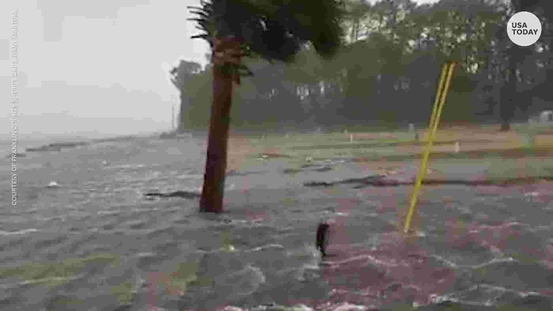 storm surge from hurricane michael swallows shoreline
