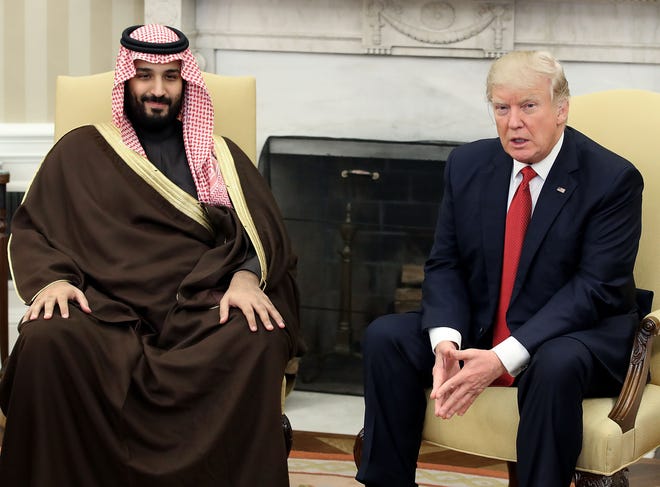 Saudi Crown Prince Mohammed bin Salman and President Donald Trump in Washington on March 14, 2017.