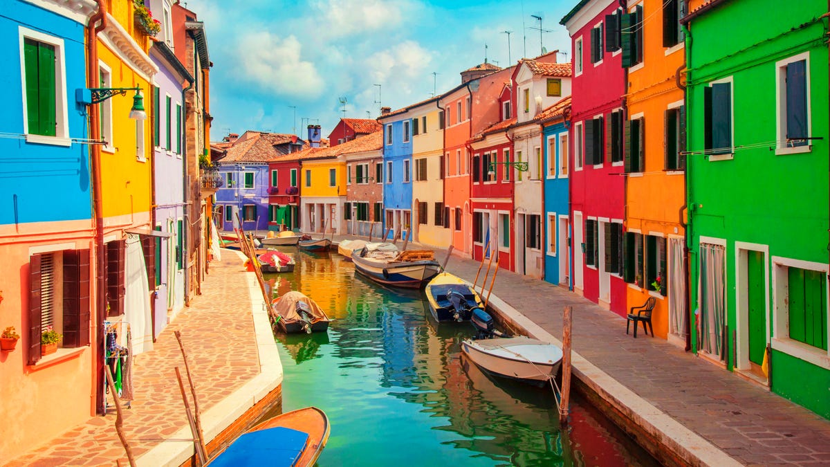 Burano, Italy: Just a 45-minute vaporetto ride from Venice, Burano is also built around a network of canals, but it's got a completely different vibe from its famous neighbor.
