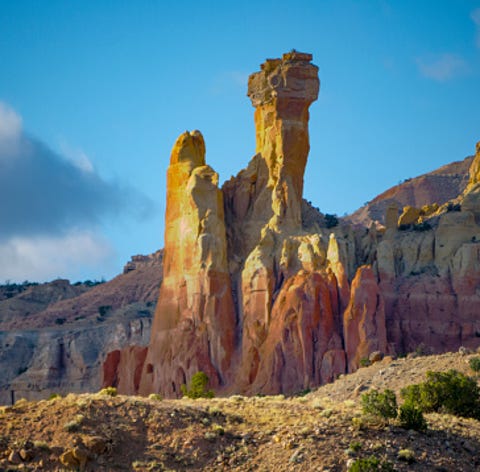Vibrant colored weathered rock (hoodoo) in the hig