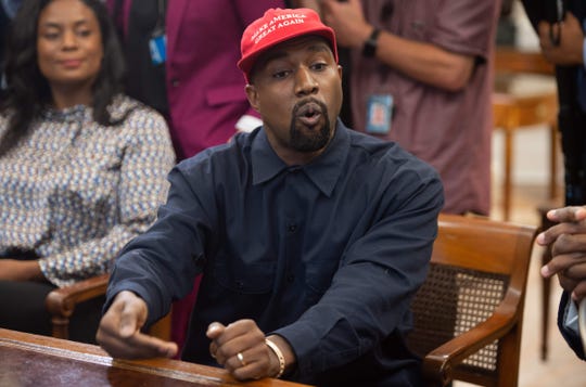 Kanye speaks in the Oval Office.