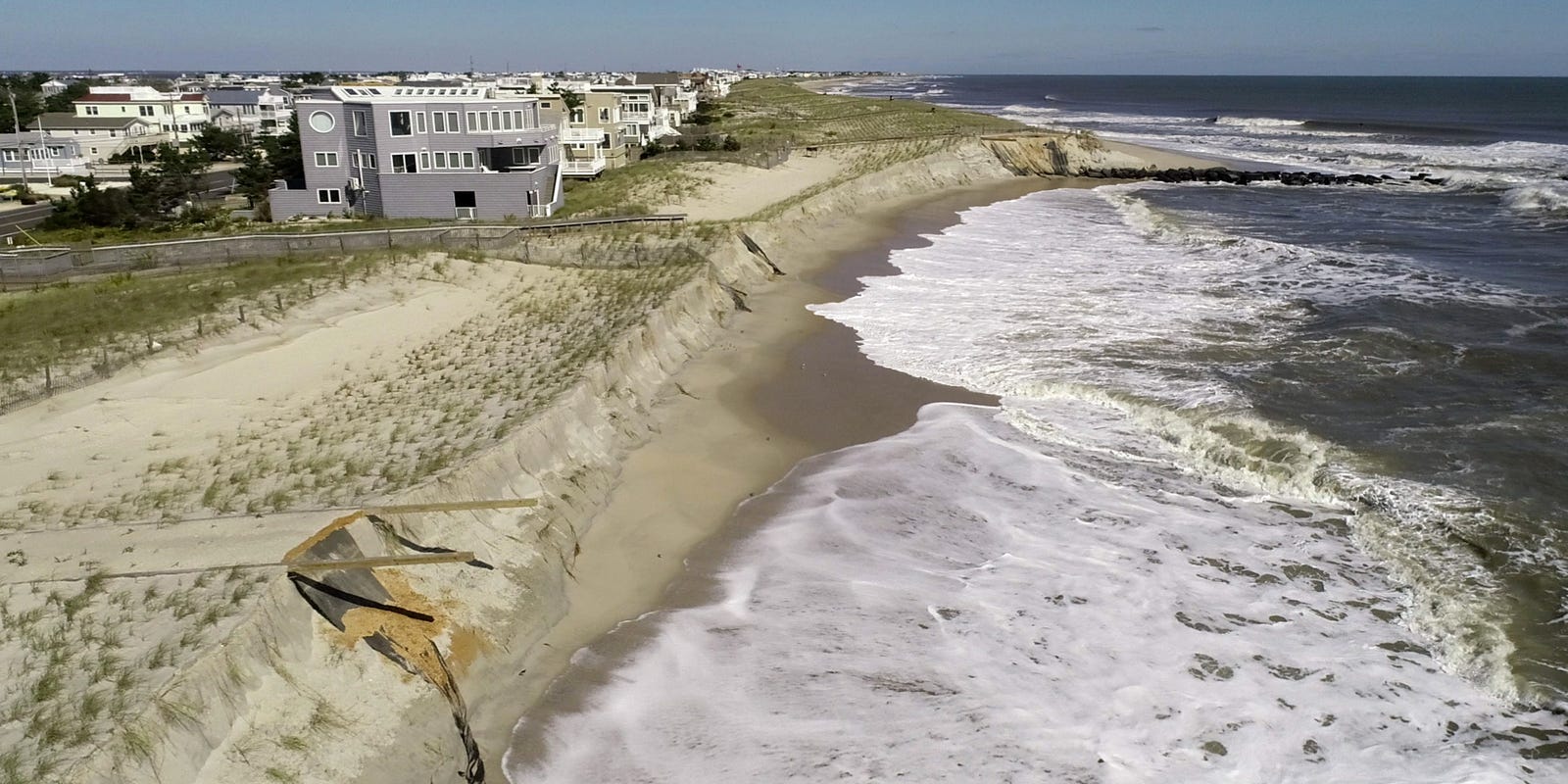 Holgate beach erosion Drone video of LBI after Hurricane Michael