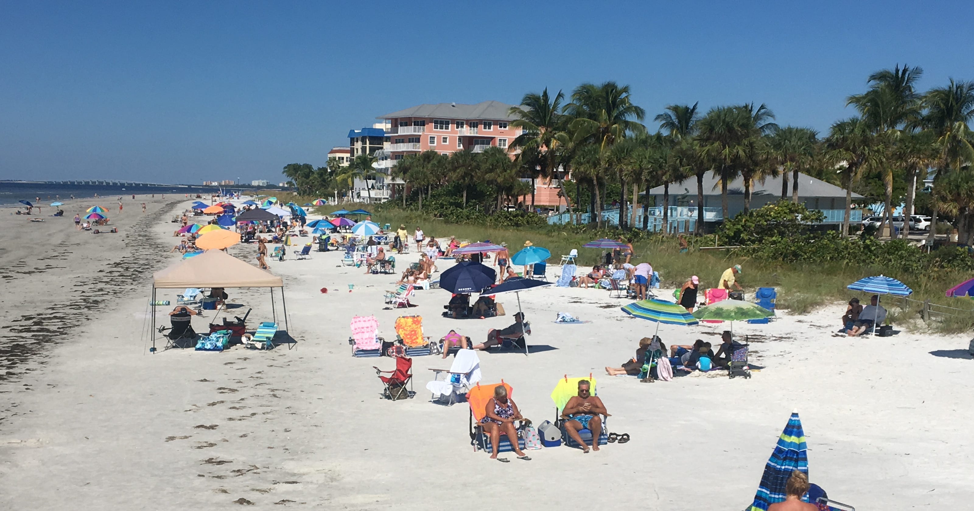 Hundreds of people return to water, including Fort Myers Beach