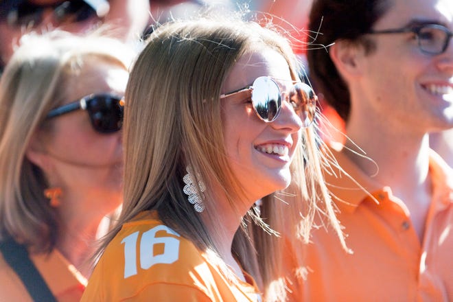 Vol fans watch the Tiger Walk during a game between Tennessee and Auburn at Jordan-Hare Stadium in Auburn, Alabama on Saturday, October 13, 2018.