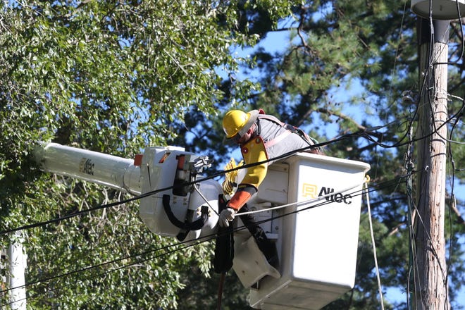 Efforts by linemen continue in Tallahassee after thousands are left without it due to Hurricane Michael on Saturday, Oct. 13, 2018.