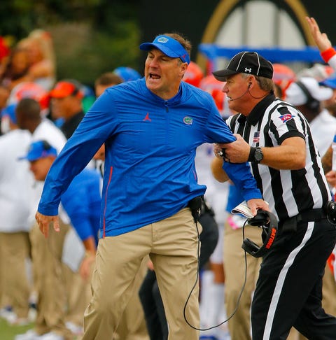 Head coach Dan Mullen of the Florida Gators is...