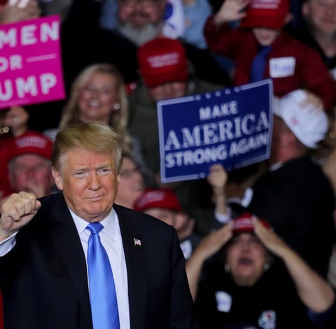 President Donald Trump holds a rally in Richmond,...