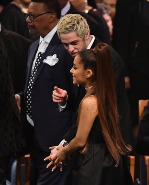 Ariana Grande and Pete Davidson attended Aretha Franklin's funeral on Aug. 31.