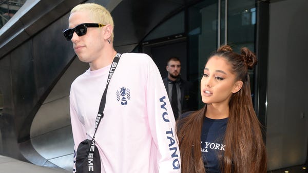 Singer Ariana Grande and Pete Davidson are seen...