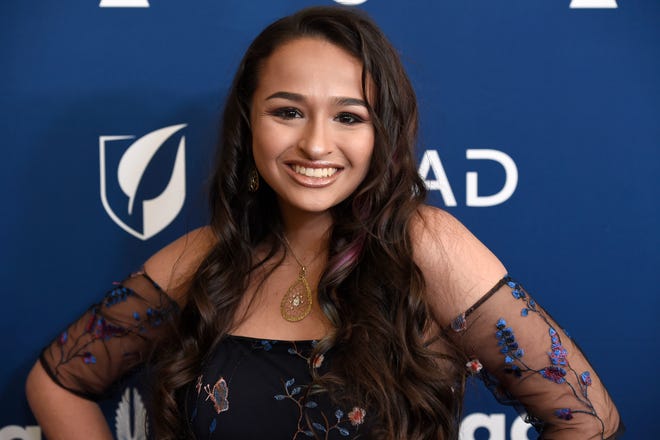 Jazz Jennings arrives at the 29th annual GLAAD Media Awards in Beverly Hills, Calif. on April 12, 2018.