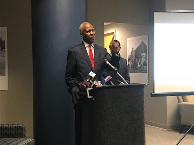 Former Memphis mayor Willie Herenton gives a news conference Wednesday, where he asserted that a term-limit extension ballot question is aimed to keep him from running in 2019.