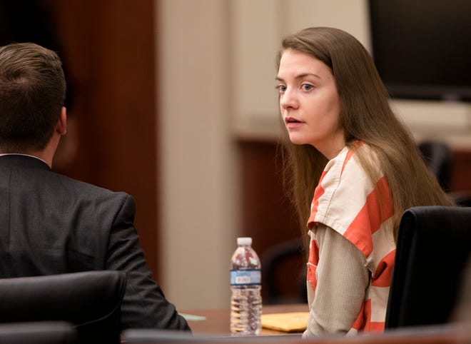 Shayna Hubers appears in court for her sentencing on Thursday, Oct. 18, 2018 in Newport, Ky.  Hubers was convicted of the murder of Ryan Poston. Shayna Hubers appears in court for her sentencing on Thursday, Oct. 18, 2018 in Newport, Ky.  Hubers was convicted of the murder of Ryan Poston. 