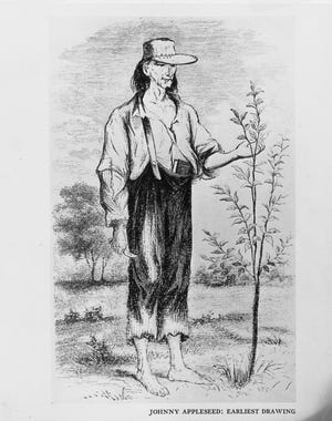 Earliest drawing of Johnny Appleseed