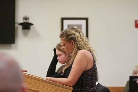 Justin Henderson's mom, Julie speaks to the court on Oct. 19, 2018.