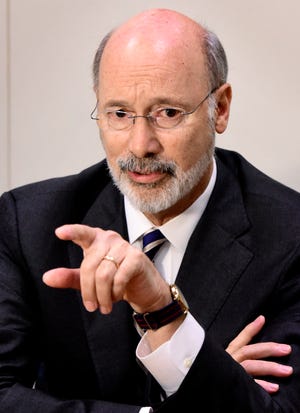 Pennsylvania Governor Tom Wolf speaks during a meeting with The York Dispatch editorial staff at the Dispatch offices Friday, October 19, 2018. Bill Kalina photo