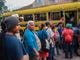 Honduran migrants, who were taking part in a caravan heading to the US, board a bus to return to Honduras, in Ciudad Tecun Uman, Guatemala, on Oct. 20, 2018. Some 220 Honduran migrants were returning to their country and some 130 were waiting at a shelter Saturday, according to a police source, while thousands who forced their way through Guatemala's northwestern border and flooded onto a bridge leading to Mexico, were waiting at the border in the hope of continuing their journey. 