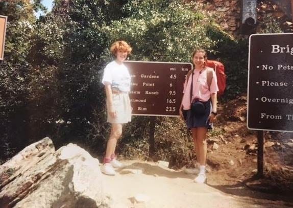 My mom and I hiked to the bottom of the Grand Canyon the summer after my freshman year of college. I try to remember the details of the trip, but mostly remember how tired we were at the top.