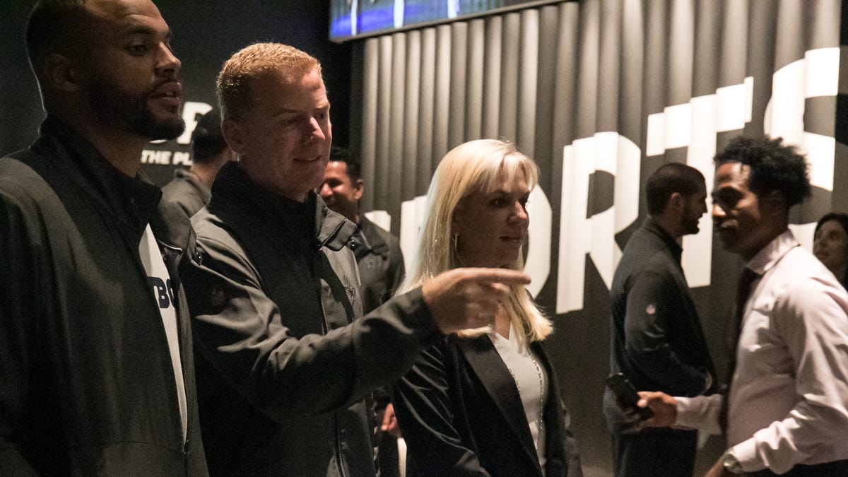 HANDOUT --- Dallas Cowboys visit National Museum of African American History and Culture while in Washington, DC after playing the Washington Redskins. Head coach Jason Garrett tours the museum with quarterback Dak Prescott, left, and his wife Brill.