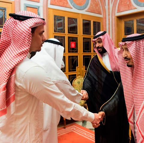 Saudi King Salman, right, and Crown Prince...