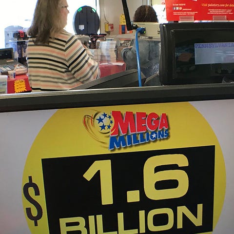 The Mega Millions jackpot, seen at Bill's Kwik...