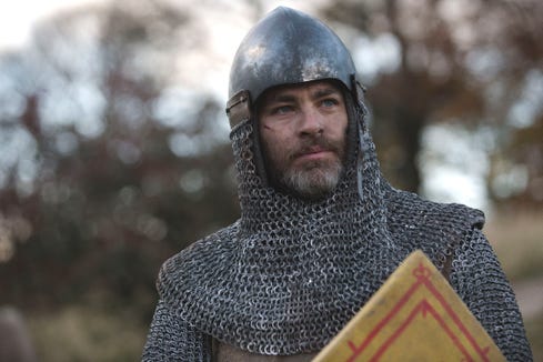 Chris Pine is the titular "Outlaw King" in this period piece.