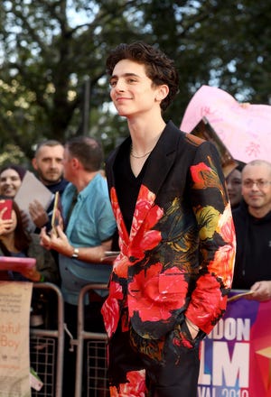Timothee Chalamet attends the UK premiere of "Beautiful Boy" during the 62nd BFI London Film Festival on Oct. 13 in London.