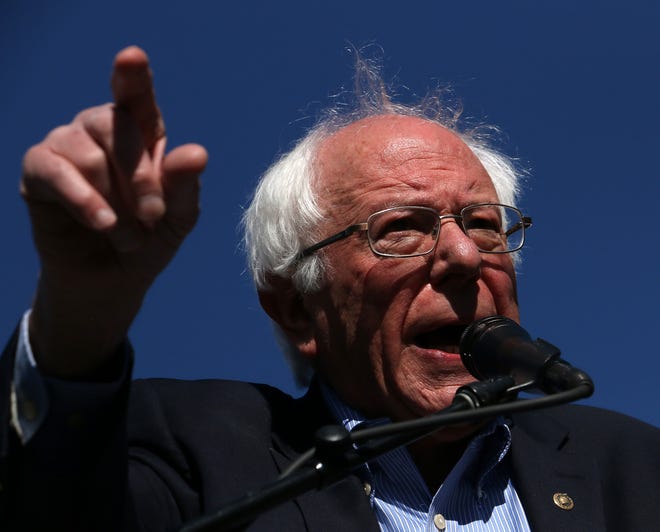 Senator Bernie Sanders campaigns for Nevada Democrats on the University of Nevada, Reno campus on Oct. 25, 2018.