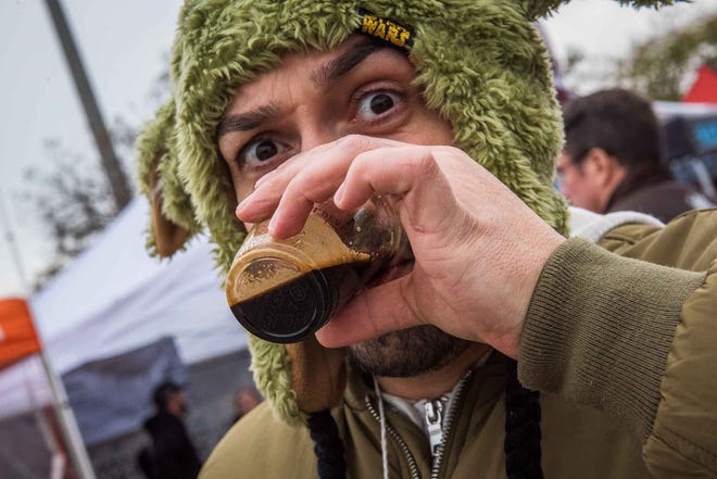 The Michigan Brewers guild annual Detroit fall beer festival returmed to Eastern Market Oct. 26, 2018. More than 110 Michigan based breweries present over 800 different craft beers for guests to sample.