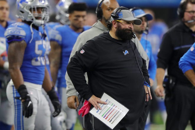 Detroit Lions head coach Matt Patricia on the sideline during the second half against the Seattle Seahawks on  Sunday, October 28, 2018 at Ford Field in Detroit.