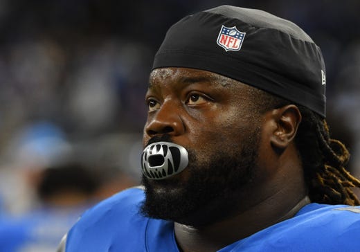 Lions new defensive linemen Damon Harrison Sr. before his first game with Detroit.