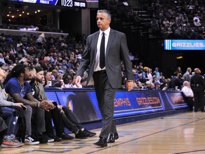 Oct 27, 2018; Memphis, TN, USA; Phoenix Suns head coach Igor Kokoskov looks on during the first half against the Memphis Grizzlies at FedExForum. Mandatory Credit: Justin Ford-USA TODAY Sports