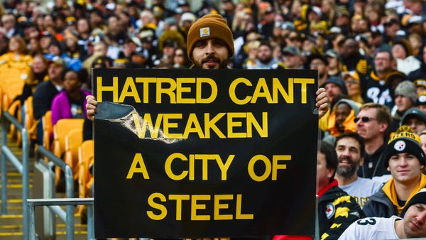 This fan's sign tells the story at Heinz Field on...