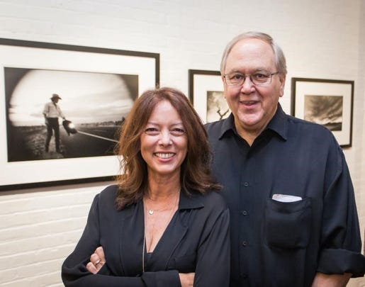 Pamela Springsteen and Frank Stefanko at the Morrison Hotel Gallery on Oct. 23.
