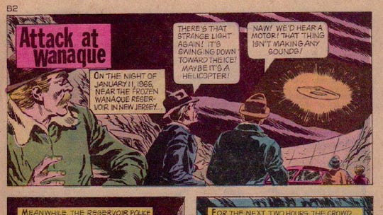1970s comic depicting the UFO sightings over Wanaque.