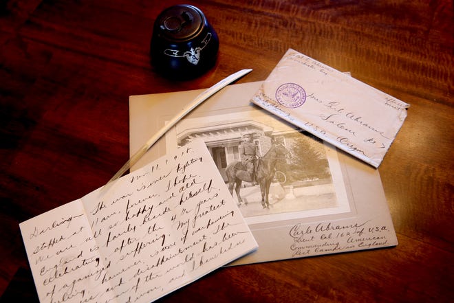 WWI-era letters and a photo of Lt. Col. Carle Abrams, the grandfather of Sue Baker. Baker has letters by her grandfather to her grandmother during WWI, including one written on the last day of the war. Photographed at Baker's West Salem home on Monday, Oct. 29, 2018.