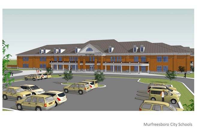 This rendering shows what a future southwest elementary school will look like when it opens summer 2019 on St. Andrews Drive off Veterans Parkway south of New Salem Highway.