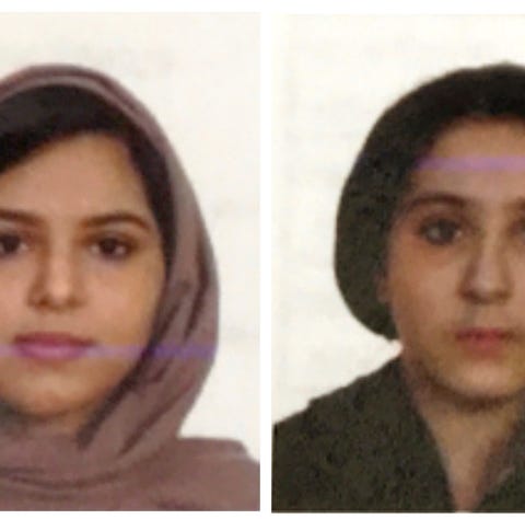 Saudi Arabian sisters Rotana Farea, 22, and Tala...