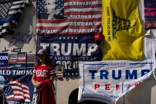 Supporters gather at the Trump rally on Wednesday, October 31, 2018, at Hertz Arena in Estero.