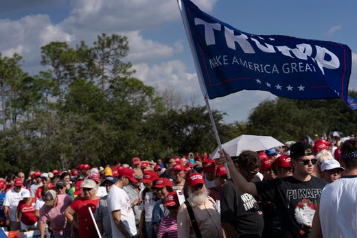 Supporters gather at the Trump rally on Wednesday, October 31, 2018, at Hertz Arena in Estero.