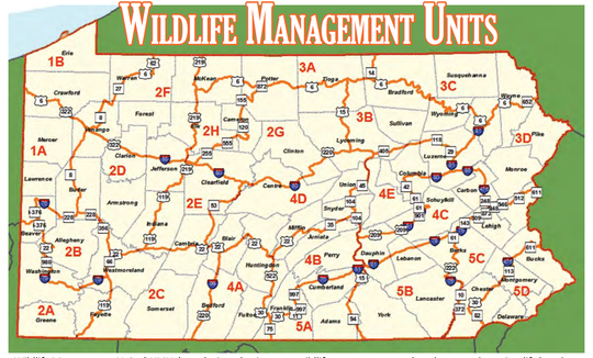 A look at the Wildlife Management Unit map across Pennsylvania.
