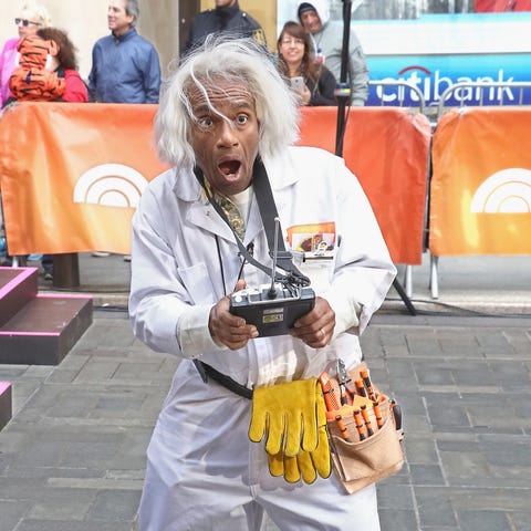 Broadcaster Al Roker dressed up as "Back to the...