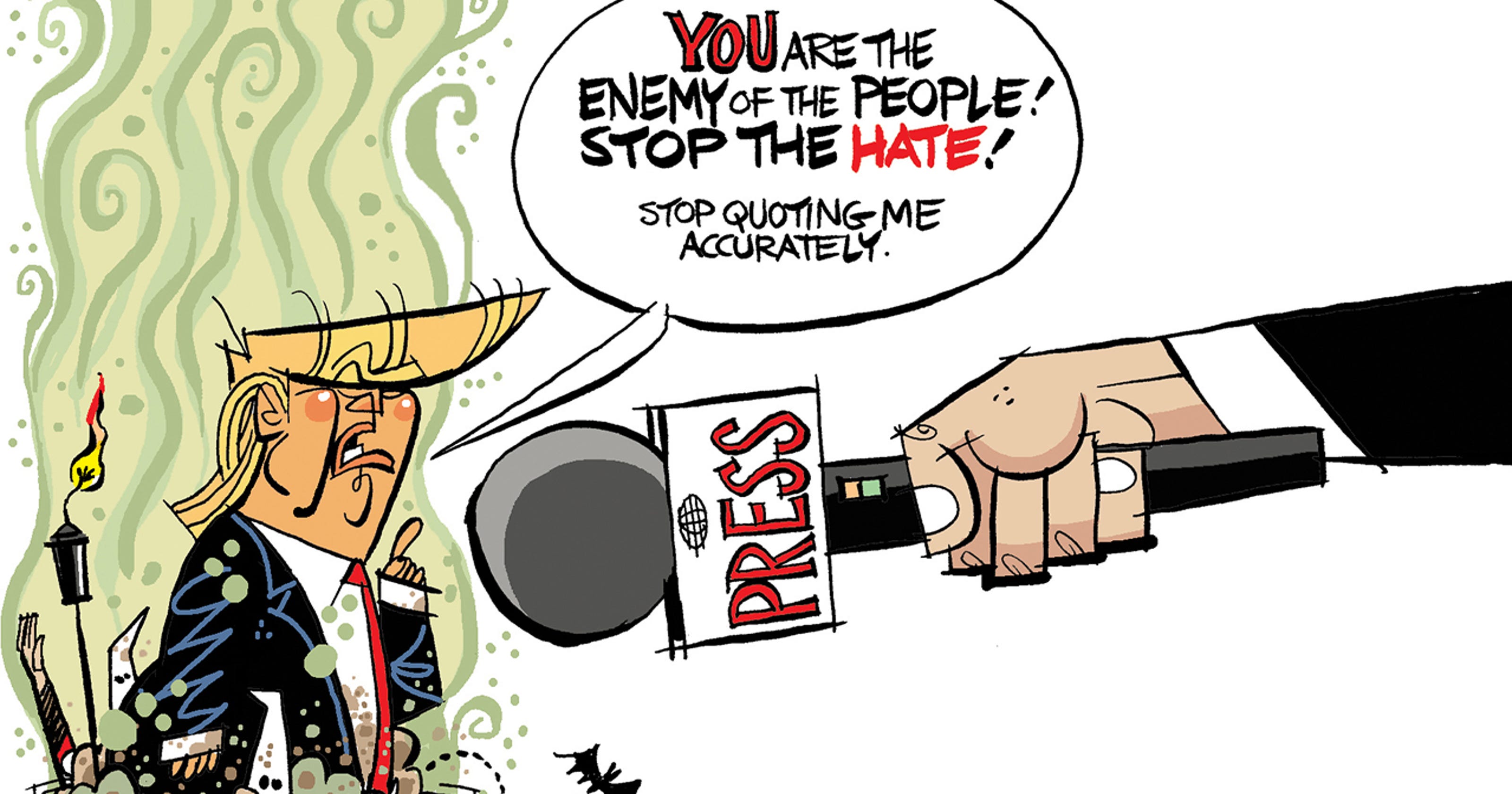 Donald Trump fights with news media have deepened a national divide
