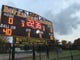 Scoreboard at River Dell High School ahead of the Hawks' game against Pascack Valley.