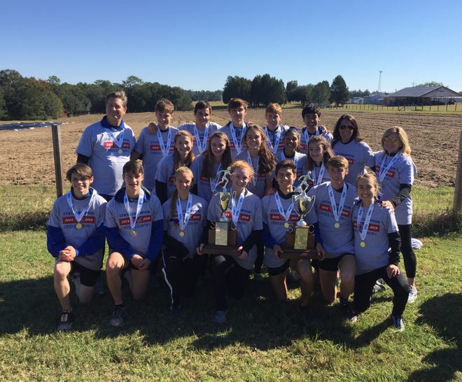 The St. Joseph's girls and boys cross country teams both took first for the fourth year in a row at Saturday's Class AA/A state meet at Sandhills Research Center in Columbia.