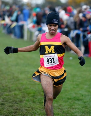 Boys Class A: The winner was McQuaid Jesuit's Abel Hagos with a time of 16:31.5 during the Section V Cross Country meet at Midlakes High School.