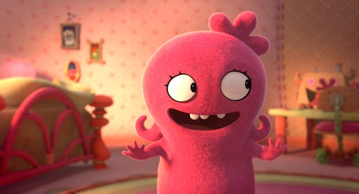 Moxy, voiced by Kelly Clarkson, shown in her colorful bedroom. Moxy is the lead character in the upcoming movie "UglyDolls" (in theaters May 10). USA TODAY has an exclusive first look at the animated film.