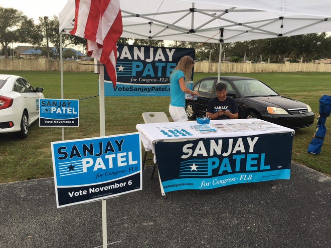 Candidate Sanjay Patel had an informational table at the River of Life Church in Merritt Island Nov. 6, 2018.