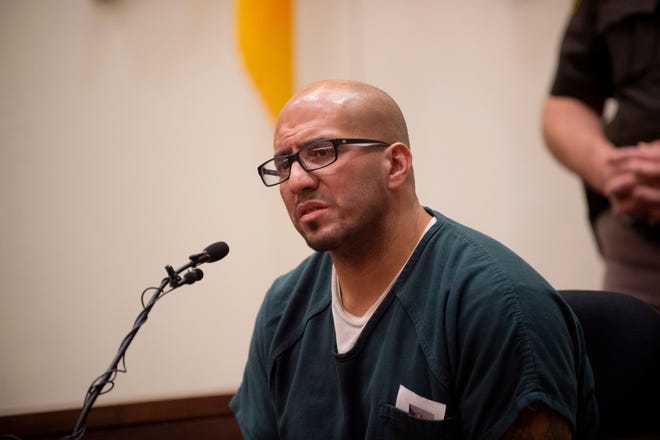 Federico Luis Cruz testifies before Judge Dennis Leiber at the Kent County Courthouse on Monday, Nov. 5, 2018. Cruz , serving life in prison without parole for killing and decapitating a teen in 1996 and mutilating the head in front of a video camera is getting a chance at a new sentence.