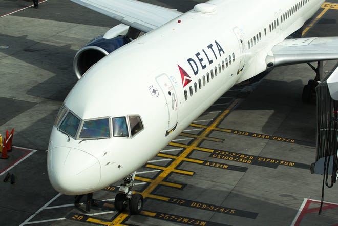 A Delta Air LInes 757-200 pulls into a gate at New York's JFK Airport in October 2018.